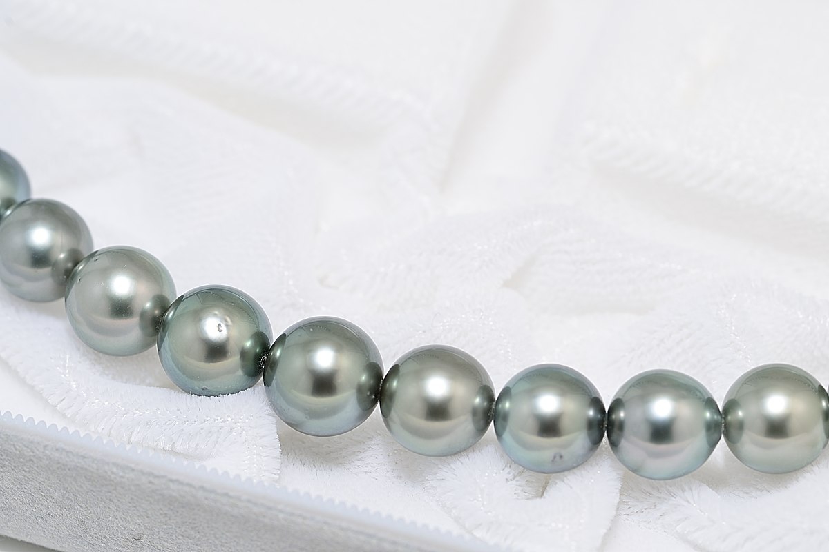 Tahitian Black Pearl 8mm X 9.5mmUP Necklace of Yokota Pearls